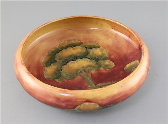 A Moorcroft Eventide shallow bowl, c.1923-26, diameter 29cm